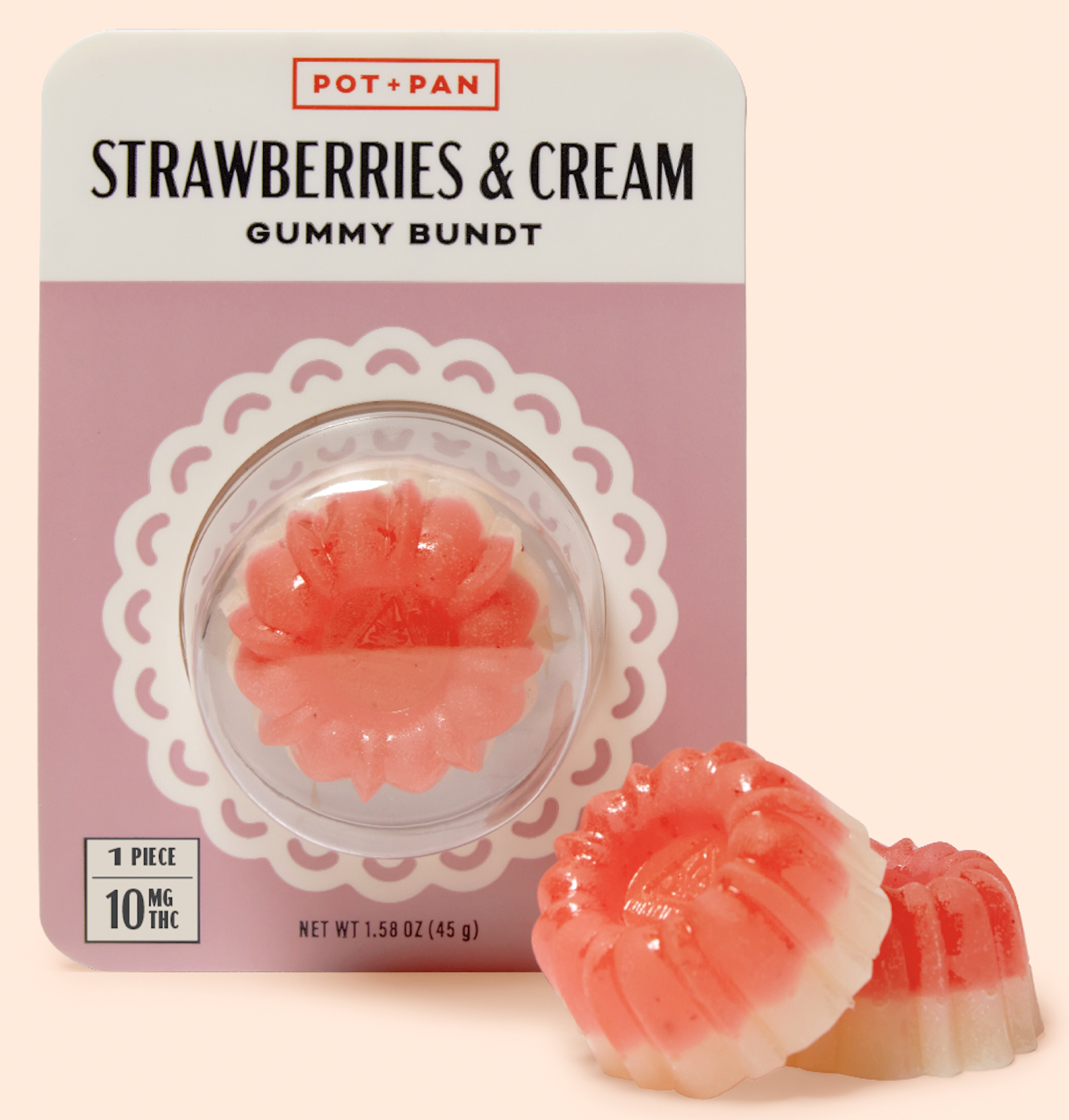 Pot + Pan Strawberries & Cream Bundt Gummy
