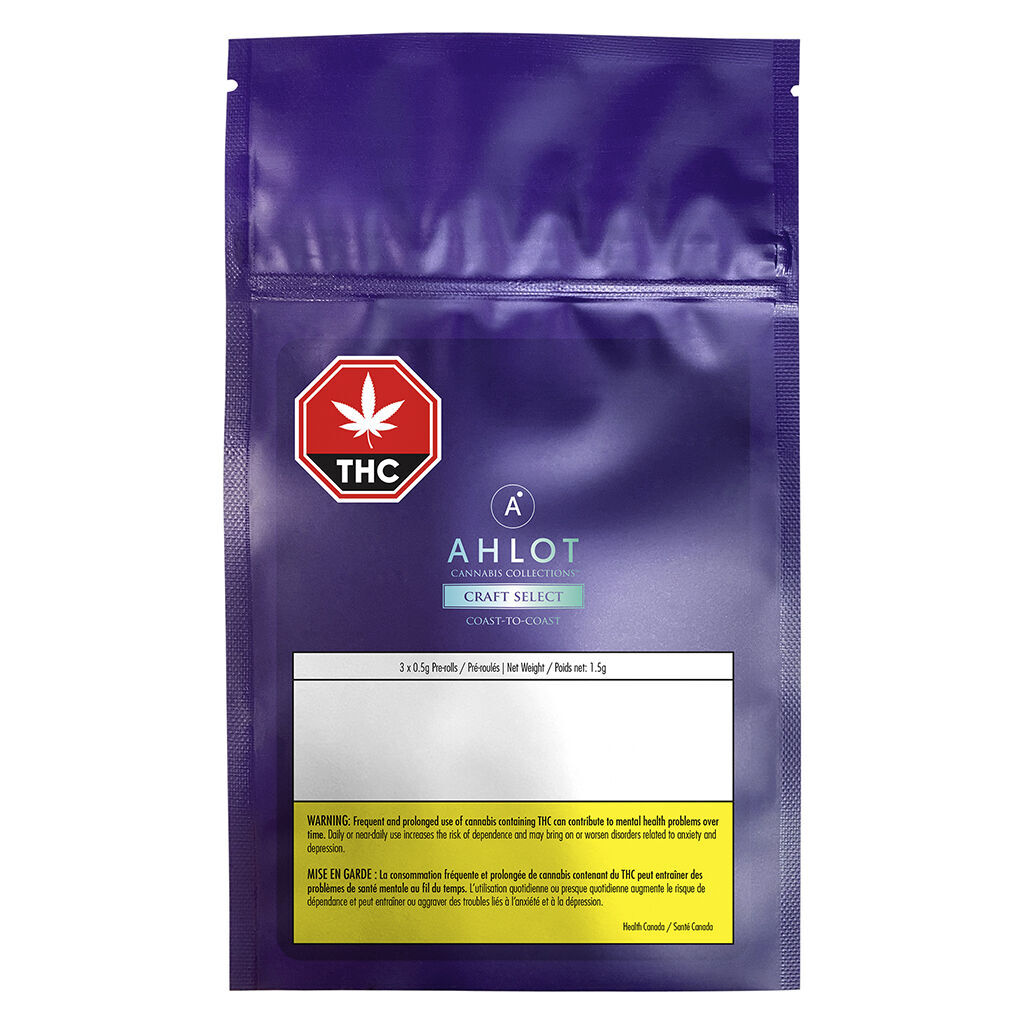 AHLOT - Cannabis Collections: Craft Select - Coast to Coast Pre-Roll - Indica - 3x0.5g