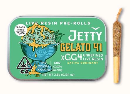 Jetty Live Resin Pre Roll Gelato 41 5pk