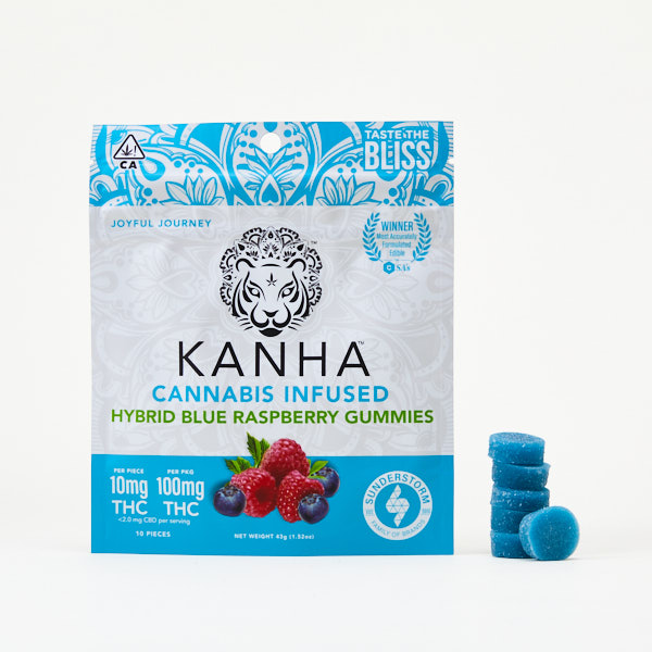 Kanha Gummies Blue Raspberry Hybrid