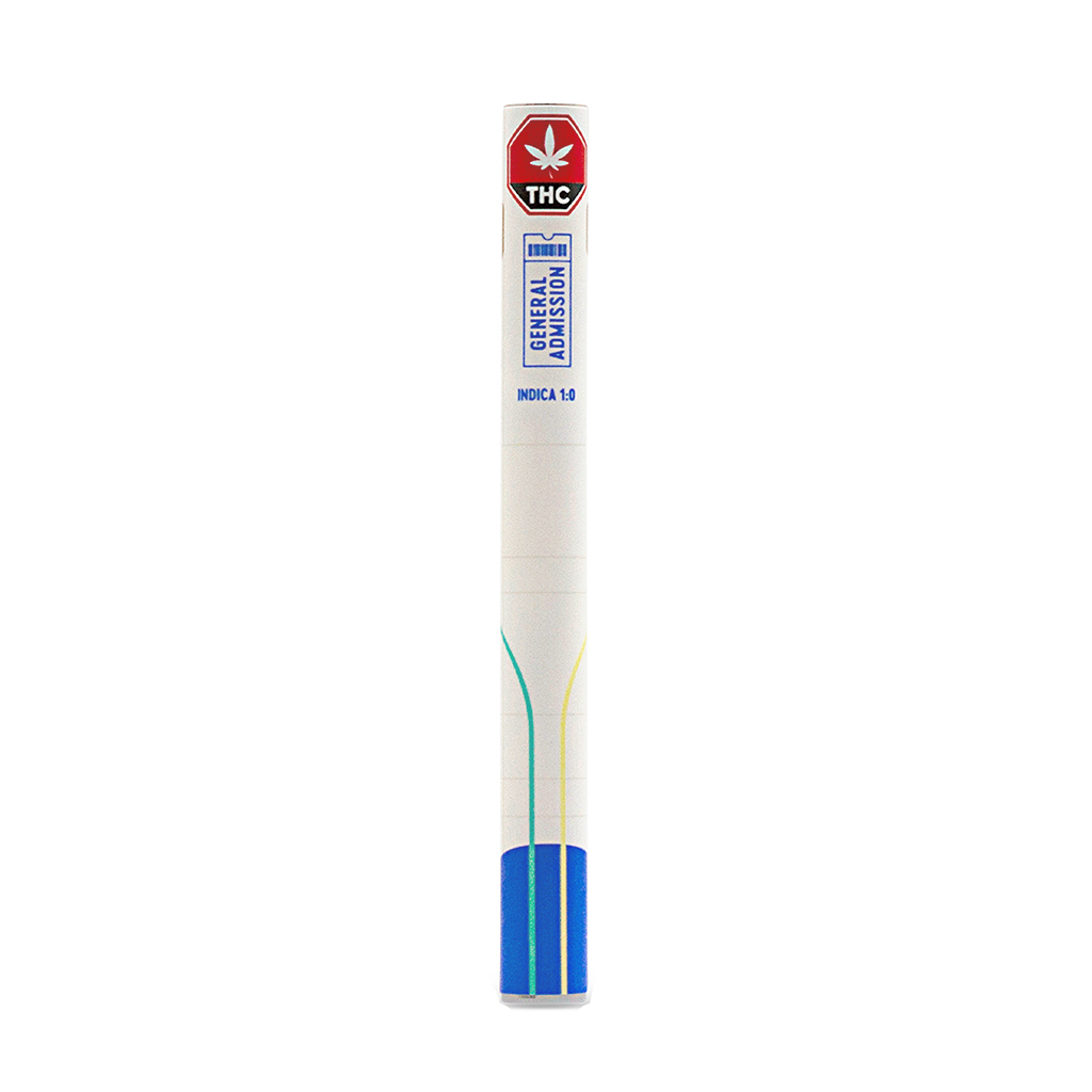 General Admission - Blue Rocket Disposable Pen - Indica Hybrid - 0.3g