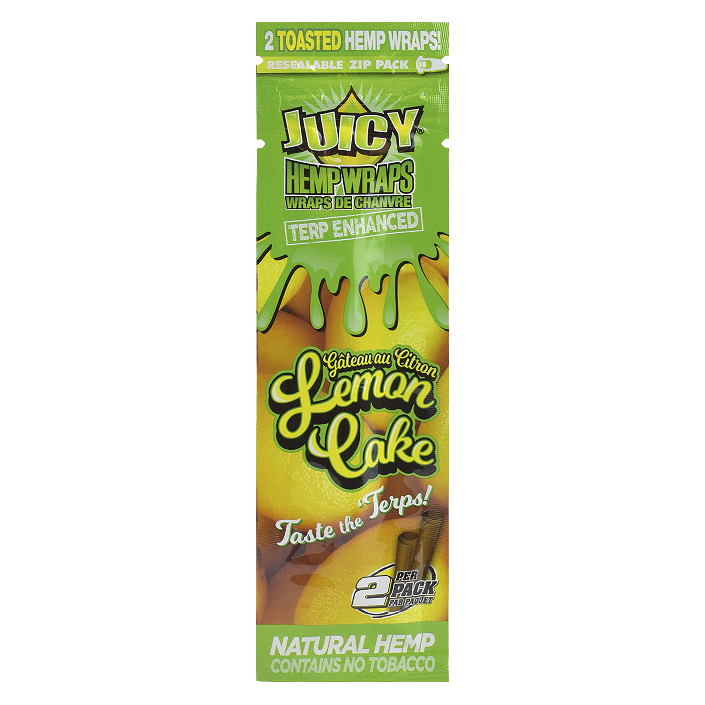 Hemp Wraps - Juicy Jay's - Terp-Enhanced Lemon Cake- 2pc