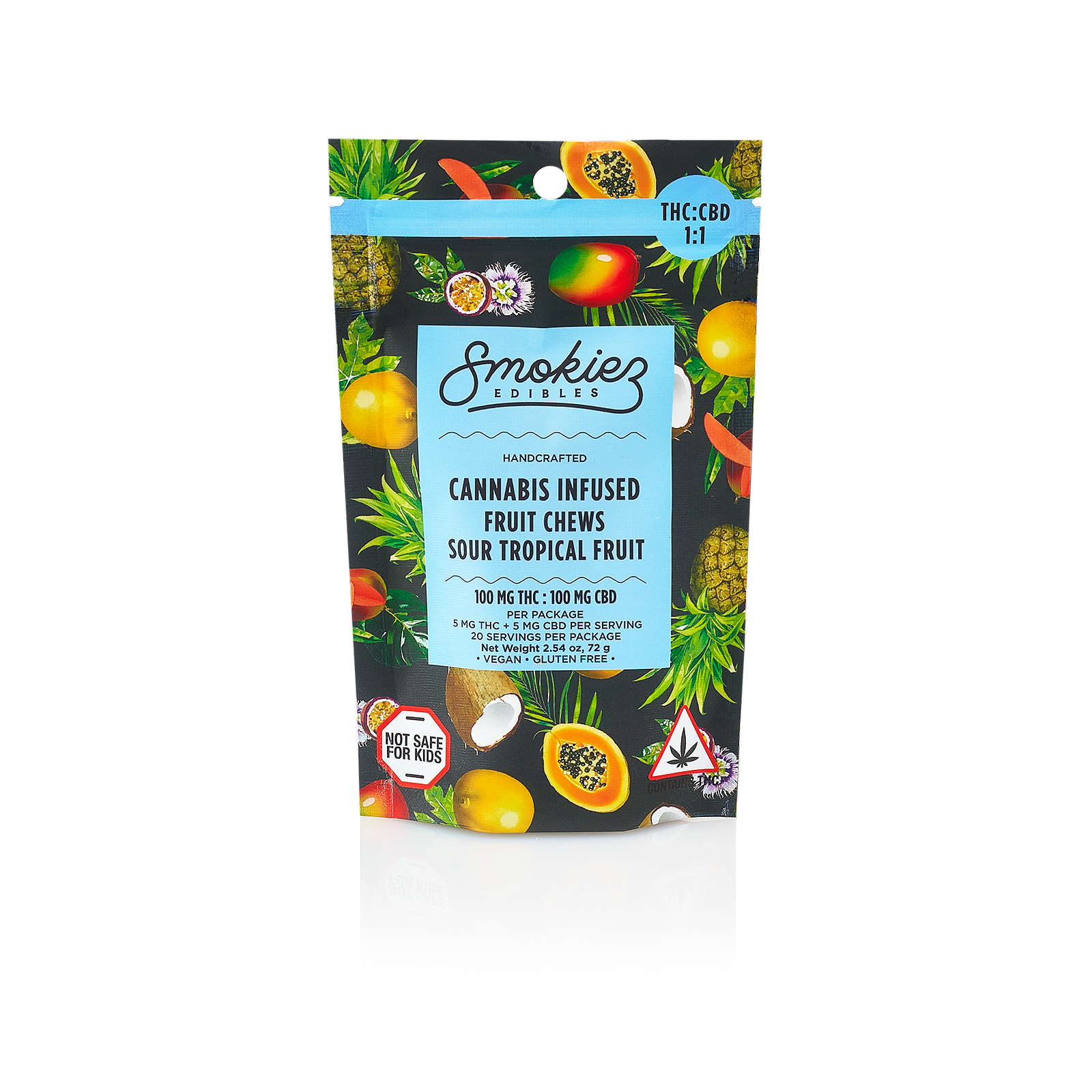 Smokiez CBD 1:1 Tropical Sour Fruit Chews