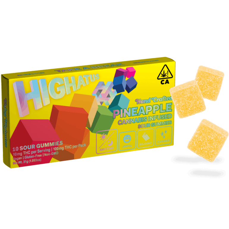 Highatus Sour Gummies 10PK Pineapple