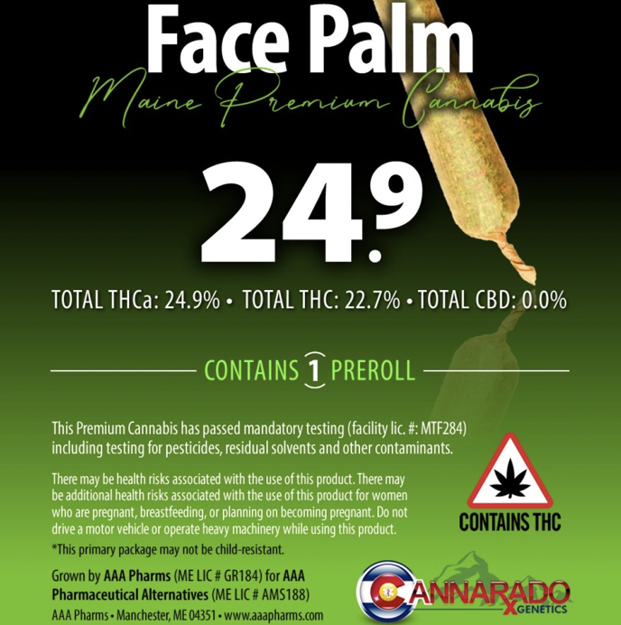 AAA Pharms Face Palm Pre-Roll