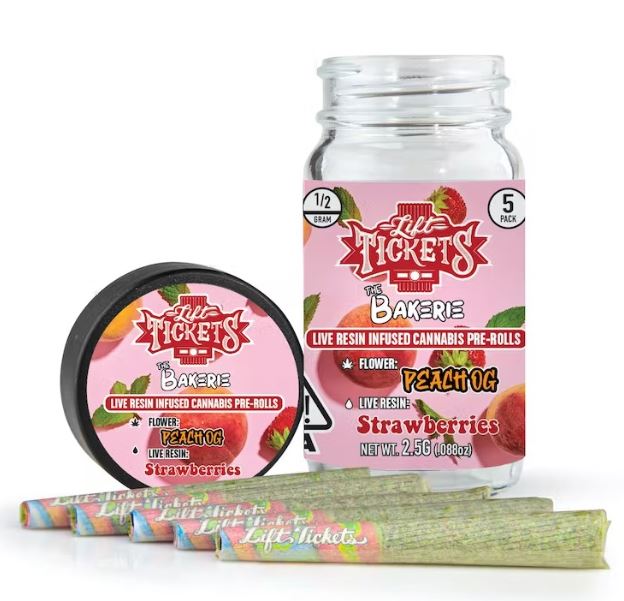 Lift Tickets Infused Pre Roll Peach OG x Strawberries 5pk