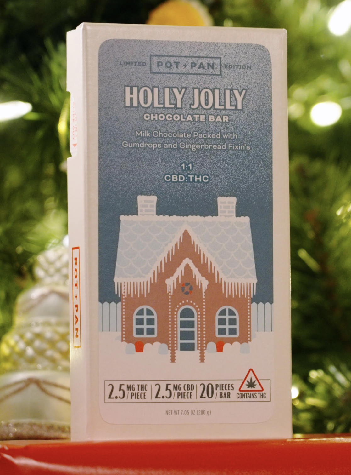 Pot + Pan Holly Jolly 1:1 THC/CBD Chocolate Bar