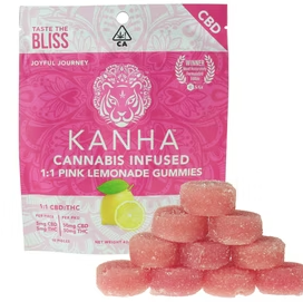 Kanha CBD Gummies Pink Lemonade 1:1 CBD THC