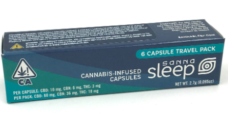 Buddies Sanna Sleep Gel Capsules 6pc CBD CBN THC